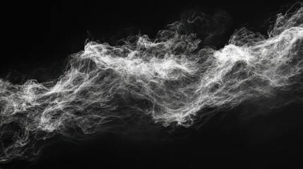 Poster - Ethereal Smoke Trails in Fluid Motion on a Dark Backdrop, Capturing the Mystical Essence of Movement and Texture in Fine Art Photography
