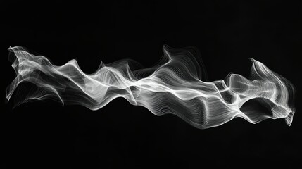 Poster - Ethereal Smoke Trails on a Dark Backdrop Showcasing Fluid Movement in a Captivating Abstract Presentation of Graceful Swirls and Patterns