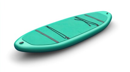 Fototapete - A teal stand-up paddleboard designed for leisure water activities.