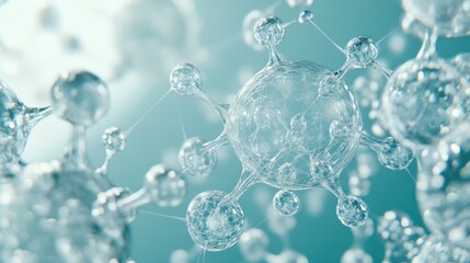 Poster - Close-up of molecular structures, illustrating scientific concepts and molecular interactions.