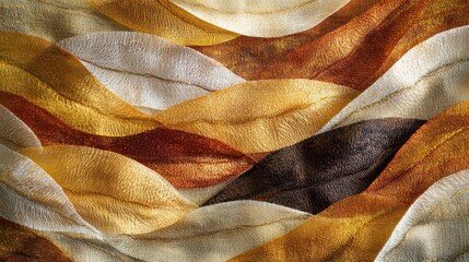 Poster - Abstract design featuring flowing waves in warm colors, resembling natural textures.