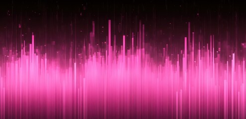 Poster - Abstract visual representation of sound waves in vibrant pink hues.