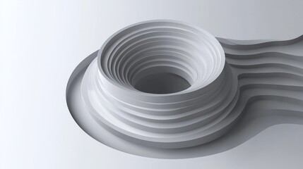 Poster - Abstract layered structure with a circular hollow, emphasizing depth and dimension.