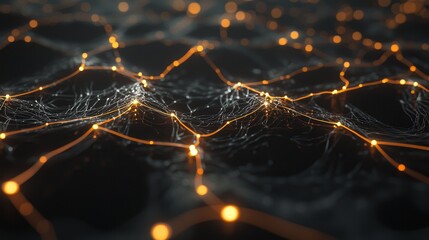 Poster - Dynamic technology network digital space graphic visualization abstract environment close-up view innovation concept