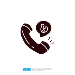 Poster - A stylized illustration of a telephone receiver with a speech bubble, symbolizing communication or a phone call.