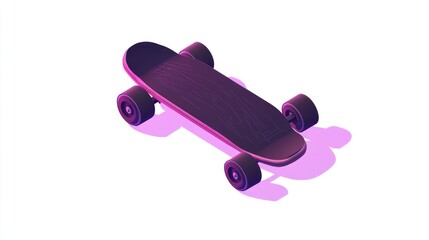 Poster - A stylized skateboard with a sleek design and vibrant colors, showcasing modern leisure transport.