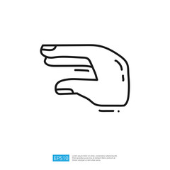 Poster - A minimalistic line drawing of a hand in a gesture, often used to indicate size, measurement, or a specific action.