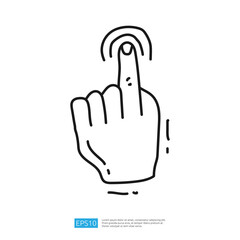 Poster - A simple line drawing of a hand with a raised index finger, indicating a touch or selection action.
