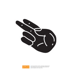 Poster - A stylized illustration of a hand making a peace sign, symbolizing harmony and positivity.