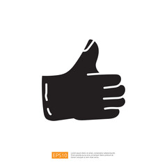 Poster - A simple black silhouette of a thumbs-up gesture, symbolizing approval or agreement.