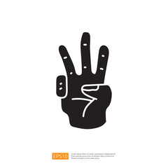 Poster - A stylized black silhouette of a hand displaying the 