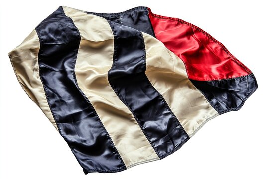 Isolated on a white background, a checkered flag signifies the conclusion of a race. Generative Ai