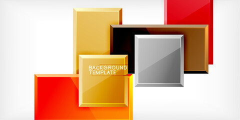 Poster - Glass toy style square shapes abstract design. Vector Illustration For Wallpaper, Banner, Background, Card, Book Illustration, landing page