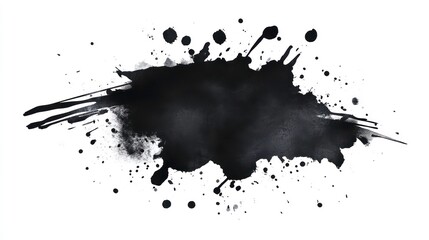 Poster - Watercolor paint with a black stain. Vector featuring creative blots, splashes, and washes. paper-textured background with aquarelles. Brushstrokes and an abstract shape