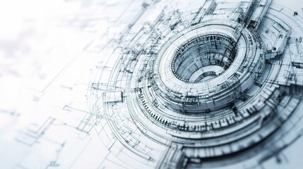 Poster - Intricate Mechanical Gear Draft Background Featuring Complex Design Elements, Perfect for Industrial or Technical Illustrations and Creative Projects