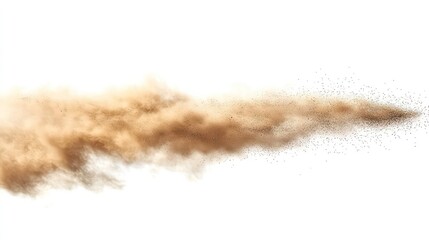 Canvas Print - a cloud of tan dust billowing across a white background.