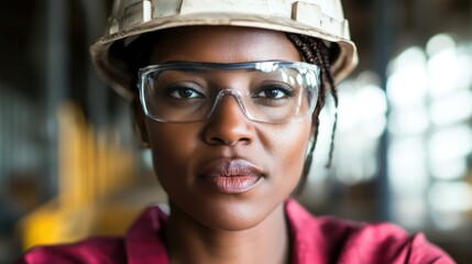 Poster - Gender equality celebrated through close-up portraits of individuals breaking stereotypes in traditionally male-dominated industries, photography style, photo of