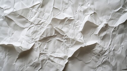 Poster - Crumpled White Paper Background for Texture, Design and Print Projects, Ideal for Presentations, Creative Art, or Unique Business Applications