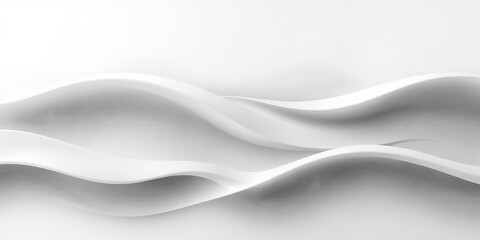 Poster - Abstract white waves, flowing design.