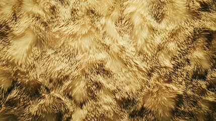 Poster - A close-up of a soft, textured surface resembling fur, showcasing a blend of golden hues and a fluffy appearance.