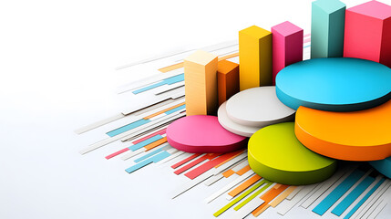 Poster - A vibrant design featuring colorful charts and graphs, symbolizing data analysis and visualization in a modern business context.