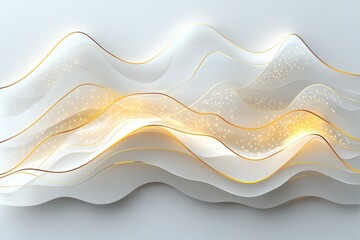 Poster - Elegant Gold White Wave Abstract Background Design