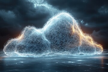Poster - Futuristic Cloud Computing Network Digital Data Abstract Technology