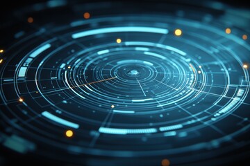 Fototapete - Futuristic HUD Interface Digital Circles Technology Background
