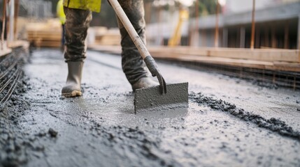 Poster - A close-up portrait of a construction worker inspecting scaffolding at a high-rise building construction site, High-rise construction scaffolding inspection scene, Detail-oriented and focused style