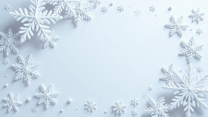 Poster - A white background with snowflakes scattered around it