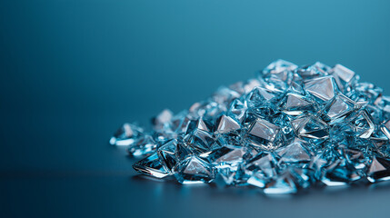 Leinwandbilder - Shimmering blue crystals create stunning visual display on surface