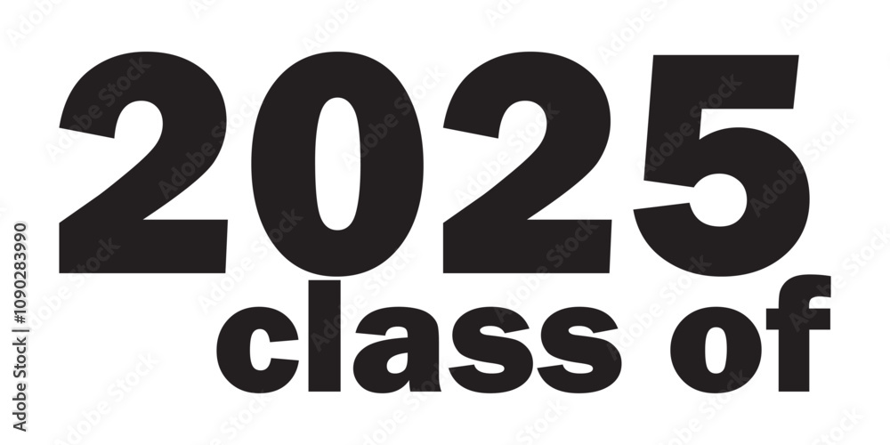 Class of 2025 Graduate cap logo icon text vector in white background ...