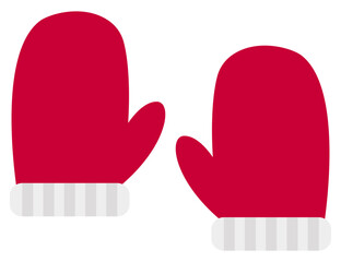 Wall Mural - Winter glove icon in flat style isolated on white background.