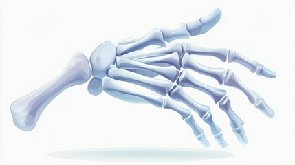 Poster - A stylized illustration of a human skeletal hand.