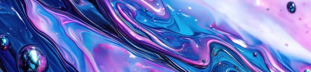 Poster - A vibrant abstract swirl of blue, pink, and white, evoking fluidity and motion.