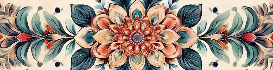 Poster - A vibrant floral design featuring intricate patterns and colors.