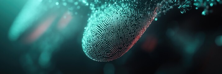 Poster - A close-up of a fingerprint, symbolizing identity and security in a digital context.