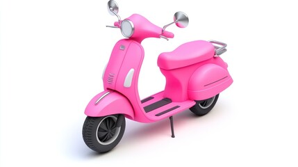 Poster - A vibrant pink scooter designed for urban transport and leisure.