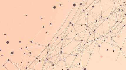 Poster - Abstract network design with dots and lines on a soft background.