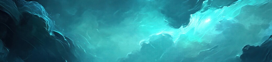Aufkleber - A serene abstract representation of swirling clouds in shades of blue and turquoise.
