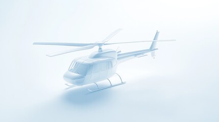Poster - A minimalist depiction of a helicopter in a soft, ethereal setting.