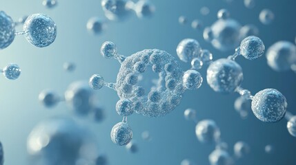 Poster - Abstract representation of molecules in a scientific context, showcasing their structure and interaction.
