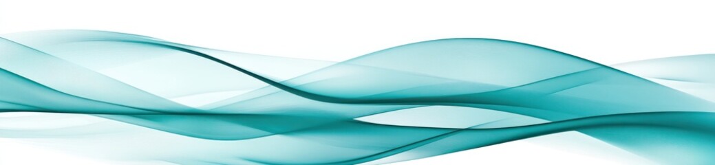 Poster - Abstract teal waves creating a smooth, flowing design for backgrounds or graphics.