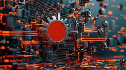 Poster - Ai algorithm detecting data breach standards on a digital screen in a technology-focused environment