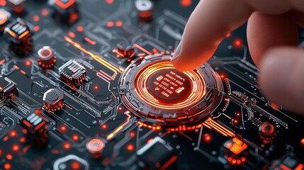 Fototapete - Ai security breach notification dark digital interface in cybersecurity technology environment critical alert concept