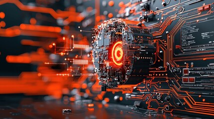 Poster - Data breach interface overlays ai neural network standards in cybersecurity frameworks for enhanced data protection