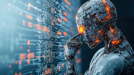 Poster - Exploring holographic ai brain glitch effects vulnerability standards in a digital environment futuristic perspective technology insights