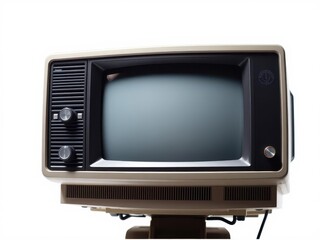 Wall Mural - Close up shot of vintage computer monitor, isolated, close up, technology