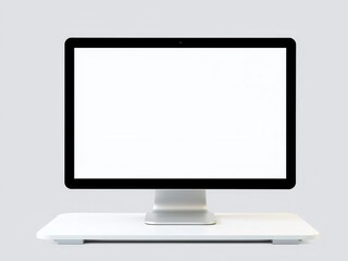 Wall Mural - laptop mockup with clear screen on white background, contemporary, mock-up, screen