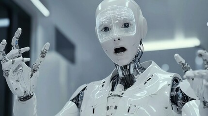 Poster - Futuristic Robot with Expressive Facial Features